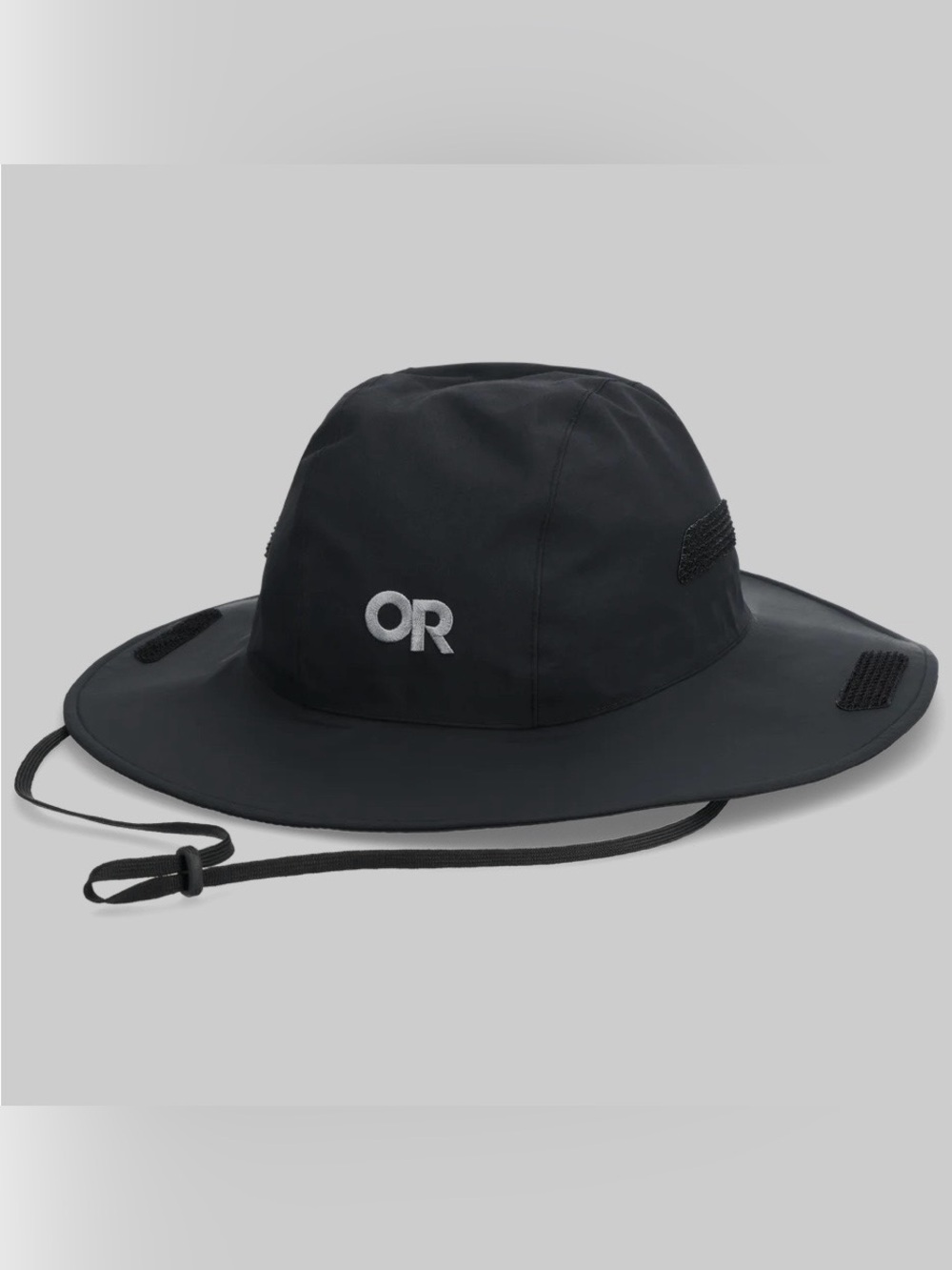 Seattle Rain Hat GORE-TEX Black Wide-Brim Hat with Chin Cord